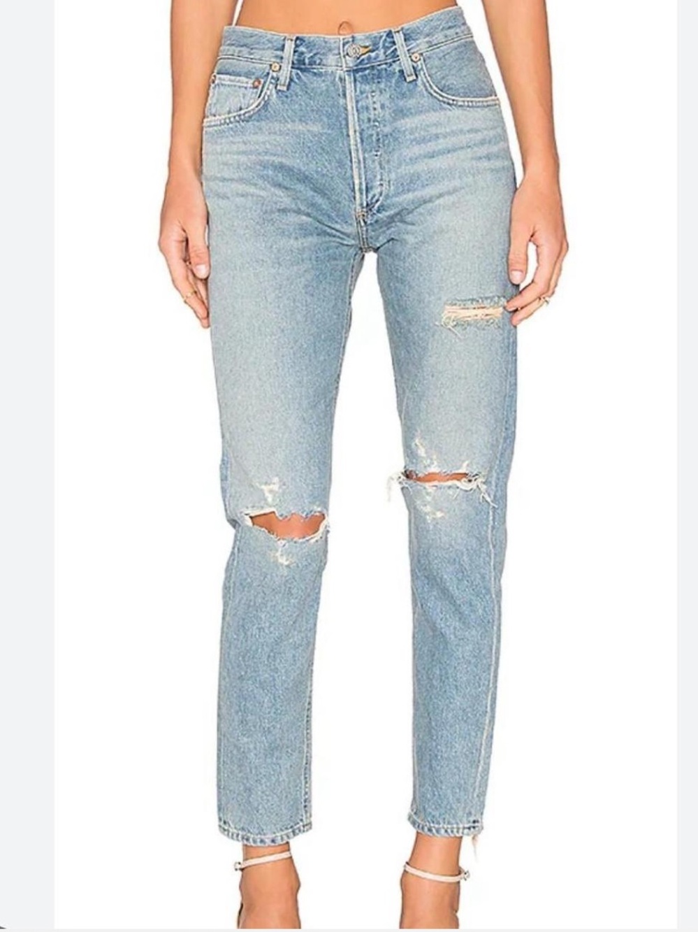 AGOLDE Jamie High Rise Classic Jeans Distressed Dakota Wash size 24 - Picture 2 of 9